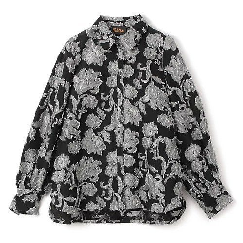 【ペールジュート/Pale Jute】のFlower jacquard shirt インテリア・キッズ・メンズ・レディースファッション・服の通販 founy(ファウニー) https://founy.com/ ファッション Fashion レディースファッション Fashion for Women トップス・カットソー Cut & Sew Tops シャツ・ブラウス・オフィスカジュアル Elegant Blouses & Button-Ups カットジャガード Cut Jacquard カフス Cuff Design クラシカル Classical, Vintage-Inspired コンパクト Compact, Small Size シルバー Silver, Metallic Silver セットアップ Set-Up, Coordinated Outfit ロング Long, Long-Length |ID: prp329100004960598 ipo3291000000037240691