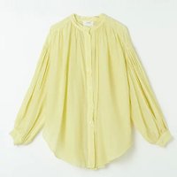 【エンリカ/enrica】のコットンシルクギャザーブラウス 大人の最旬トレンドファッション＆コーディネート founy(ファウニー) ファッション Fashion レディースファッション Fashion for Women トップス・カットソー Cut & Sew Tops シャツ・ブラウス・オフィスカジュアル Elegant Blouses & Button-Ups イエロー Yellow ギャザー Gathered, Ruffled 定番 Standard, Basic Item 春 Spring 洗える Machine Washable |ID:prp329100004960599