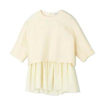 【ドメル/DOMELLE】の2WAYぺプラムブラウス 大人の最旬トレンドファッション＆コーディネート founy(ファウニー) ファッション Fashion レディースファッション Fashion for Women トップス・カットソー Cut & Sew Tops シャツ・ブラウス・オフィスカジュアル Elegant Blouses & Button-Ups インナー Innerwear オーガンジー Organza Fabric キャミソール Camisole, Spaghetti Strap Top ギャザー Gathered, Ruffled ショート Short, Short Length シルク Silk, 100% Silk フリル Frill, Ruffle 半袖 Short Sleeve, Half Sleeve 洗える Machine Washable |ID:prp329100004960611
