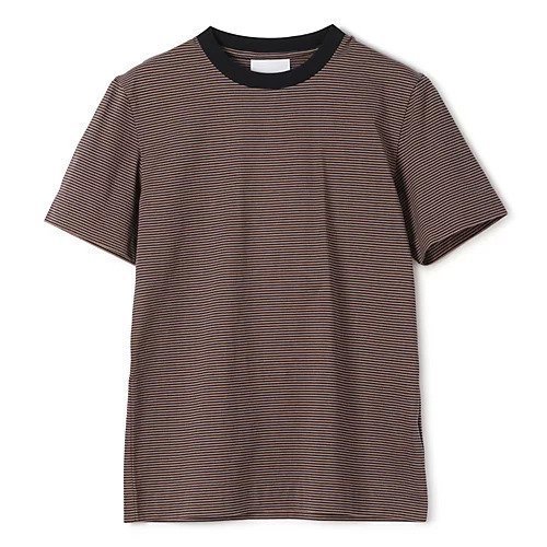 【スローン/SLOANE】の60/2コットン天竺 マイクロボーダーTシャツ インテリア・キッズ・メンズ・レディースファッション・服の通販 founy(ファニー) 　ファッション　Fashion　レディースファッション　Fashion for Women　トップス・カットソー　Cut & Sew Tops　シャツ・ブラウス・オフィスカジュアル　Elegant Blouses & Button-Ups　ロングTシャツ・Tシャツ　Longline T-Shirts & Tees　シルケット　Silket, Silky Cotton　ボーダー　Border, Stripe　モノトーン　Monotone, Black and White　ネイビー×ベージュ|ID: prp329100004960627 ipo3291000000037219411