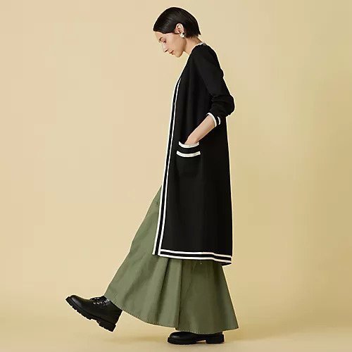 【マディソンブルー/MADISONBLUE】のBI-COLOR TRIM LONG CD 人気、トレンドファッション・服の通販 founy(ファニー) 　ファッション　Fashion　レディースファッション　Fashion for Women　トップス・カットソー　Cut & Sew Tops　エレガント 上品　Elegant　カーディガン　Cardigan, Knitwear　クラシック　Classic, Timeless Style　スポーティ　Sporty, Casual Athletic　フラット　Flat, Flat Shoes　ロング　Long, Long-Length　other-3|ID: prp329100004960632 ipo3291000000037219436