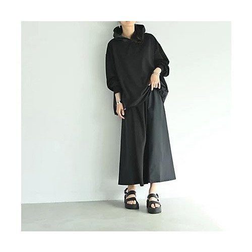 【スタイルデリ/STYLE DELI】の【BLK001】異素材使いフーディープルオーバー 人気、トレンドファッション・服の通販 founy(ファニー) 　ファッション　Fashion　レディースファッション　Fashion for Women　トップス・カットソー　Cut & Sew Tops　カジュアルプルオーバー・ニットトップス　Pullovers & Knit Tops / Casual Pullovers　カットソー　Cut and Sewn Top　スリット　Slit, Slit Detail　チェック　Check, Plaid, Tartan　定番　Standard, Basic Item　ブラウジング　Blouson Silhouette, Cinched Waist　おすすめ　Recommended / Our Picks　夏　Summer　旅行　Travel　other-2|ID: prp329100004960654 ipo3291000000037219580