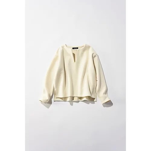 【アワーホーム/OURHOME】の【洗える】ウール混素材のキーネックプルオーバー インテリア・キッズ・メンズ・レディースファッション・服の通販 founy(ファニー) 　ファッション　Fashion　レディースファッション　Fashion for Women　トップス・カットソー　Cut & Sew Tops　カジュアルプルオーバー・ニットトップス　Pullovers & Knit Tops / Casual Pullovers　お家時間・ステイホーム　Stay Home / At Home　インナー　Innerwear　ショルダー　Shoulder, Shoulder Strap　スリット　Slit, Slit Detail　デニム　Denim, Jeans Material　ドロップ　Drop Shoulder, Dropped Style　バランス　Balance, Style Balance　別注　Limited Edition, Custom Order　洗える　Machine Washable　オフホワイト|ID: prp329100004960682 ipo3291000000037219723