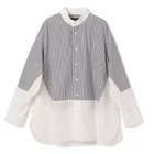 【ペールジュート/Pale Jute】のStriped panel shirt 人気、トレンドファッション・服の通販 founy(ファニー) ファッション Fashion レディースファッション Fashion for Women トップス・カットソー Cut & Sew Tops シャツ・ブラウス・オフィスカジュアル Elegant Blouses & Button-Ups クラシック Classic, Timeless Style スタンド Stand Collar, Upright Stand ストライプ Stripe, Striped Pattern 洗える Machine Washable thumbnail black×white|ID: prp329100004960706 ipo3291000000037219845
