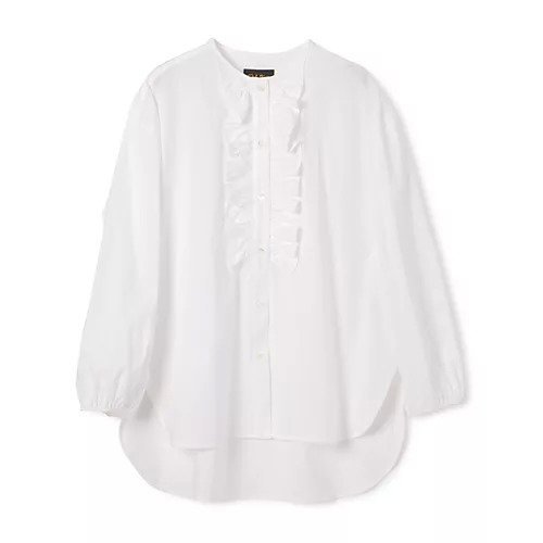【ペールジュート/Pale Jute】のFront frill shirt インテリア・キッズ・メンズ・レディースファッション・服の通販 founy(ファニー) 　ファッション　Fashion　レディースファッション　Fashion for Women　トップス・カットソー　Cut & Sew Tops　シャツ・ブラウス・オフィスカジュアル　Elegant Blouses & Button-Ups　クラシカル　Classical, Vintage-Inspired　クラシック　Classic, Timeless Style　パイピング　Piping, Trim Design　フォルム　Silhouette, Form　フリル　Frill, Ruffle　ボトム　Bottoms, Lower Wear　エレガント 上品　Elegant　定番　Standard, Basic Item　洗える　Machine Washable　white|ID: prp329100004960707 ipo3291000000037219853