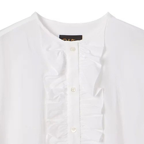 【ペールジュート/Pale Jute】のFront frill shirt 人気、トレンドファッション・服の通販 founy(ファニー) 　ファッション　Fashion　レディースファッション　Fashion for Women　トップス・カットソー　Cut & Sew Tops　シャツ・ブラウス・オフィスカジュアル　Elegant Blouses & Button-Ups　クラシカル　Classical, Vintage-Inspired　クラシック　Classic, Timeless Style　パイピング　Piping, Trim Design　フォルム　Silhouette, Form　フリル　Frill, Ruffle　ボトム　Bottoms, Lower Wear　エレガント 上品　Elegant　定番　Standard, Basic Item　洗える　Machine Washable　other-3|ID: prp329100004960707 ipo3291000000037219856