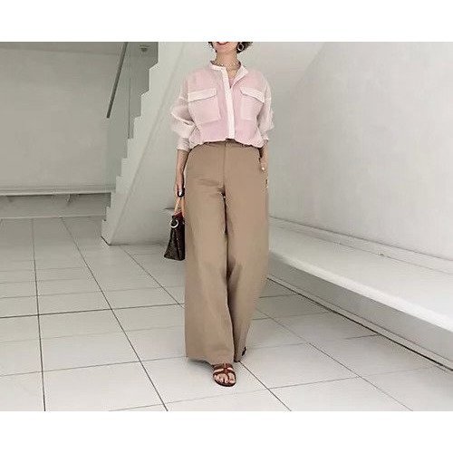 【イーバイエクラ/E by eclat】のハリ感シアーシャツ 人気、トレンドファッション・服の通販 founy(ファニー) 　ファッション　Fashion　レディースファッション　Fashion for Women　トップス・カットソー　Cut & Sew Tops　シャツ・ブラウス・オフィスカジュアル　Elegant Blouses & Button-Ups　おすすめ　Recommended / Our Picks　エレガント 上品　Elegant　オケージョン　Occasion Wear　ギャザー　Gathered, Ruffled　フラップ　Flap, Flap Pocket　ポケット　Pocket, Pocket Detail　洗える　Machine Washable　other-3|ID: prp329100004960734 ipo3291000000037219968