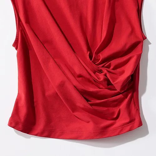 【バウムウンドヘルガーデン/BAUM UND PFERDGARTEN】のツイストノースリーブカットソー 人気、トレンドファッション・服の通販 founy(ファニー) 　ファッション　Fashion　レディースファッション　Fashion for Women　トップス・カットソー　Cut & Sew Tops　キャミソール&ノースリーブ　Camisoles & Sleeveless Tops　カットソー・ベーシックTシャツ　Cut-and-Sewn Tops / Stretch Tees & Basics　アシンメトリー　Asymmetrical Style　シンプル　Simple, Minimal　スリーブ　Sleeve, Long Sleeve / Short Sleeve　ドレープ　Drape, Draping Fabric　フェミニン　Feminine, Girly　フレンチ　French, French Style　フロント　Front, Front Design　ボトム　Bottoms, Lower Wear　夏　Summer　洗える　Machine Washable　other-2|ID: prp329100004960735 ipo3291000000037219973