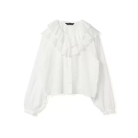 【ミズイロ インド/mizuiro ind】のダブルフリルカラーシャツ 大人の最旬トレンドファッション＆コーディネート founy(ファウニー) ファッション Fashion レディースファッション Fashion for Women トップス・カットソー Cut & Sew Tops シャツ・ブラウス・オフィスカジュアル Elegant Blouses & Button-Ups ダブル Double, Double-Breasted フリル Frill, Ruffle |ID:prp329100004960737