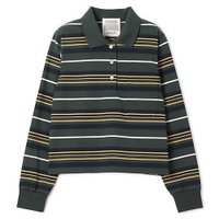 【アンスクリア/INSCRIRE】のBorder Short Polo Shirt 大人の最旬トレンドファッション＆コーディネート founy(ファウニー) ファッション Fashion レディースファッション Fashion for Women トップス・カットソー Cut & Sew Tops シャツ・ブラウス・オフィスカジュアル Elegant Blouses & Button-Ups ポロシャツ・きれいめカジュアル Smart-Casual Polo Tops ボーダー Border, Stripe ポロシャツ Polo Shirt, Collared Tee ロング Long, Long-Length 洗える Machine Washable 長袖 Long Sleeve, Full Sleeve |ID:prp329100004960766