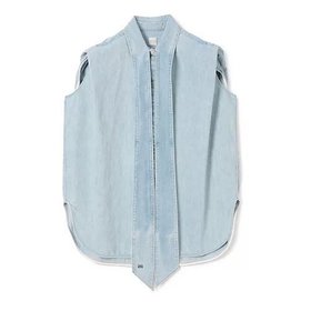 【バウト/BOWTE】 SELVAGE DENIM BOWTIE BLOUSE大人の最旬トレンドファッション＆コーディネート founy(ファウニー) ファッション Fashion レディースファッション Fashion for Women デニム Denim, Jeans Material ノースリーブ Sleeveless, No-Sleeve ボックス Boxy, Box Shape ユーズド Used, Vintage-Look 洗える Machine Washable |ID:prp329100004960792