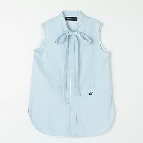 【マディソンブルー/MADISONBLUE】の【HPS別注】ボウタイスリーブレスブラウス インテリア・キッズ・メンズ・レディースファッション・服の通販 founy(ファウニー) https://founy.com/ ファッション Fashion レディースファッション Fashion for Women トップス・カットソー Cut & Sew Tops シャツ・ブラウス・オフィスカジュアル Elegant Blouses & Button-Ups エレガント 上品 Elegant シャンブレー Chambray, Denim-Like Fabric デニム Denim, Jeans Material フレア Flare, Flared マニッシュ Mannish, Boyish ヴィンテージ Vintage Style 別注 Limited Edition, Custom Order 夏 Summer 洗える Machine Washable |ID: prp329100004960796 ipo3291000000037241128