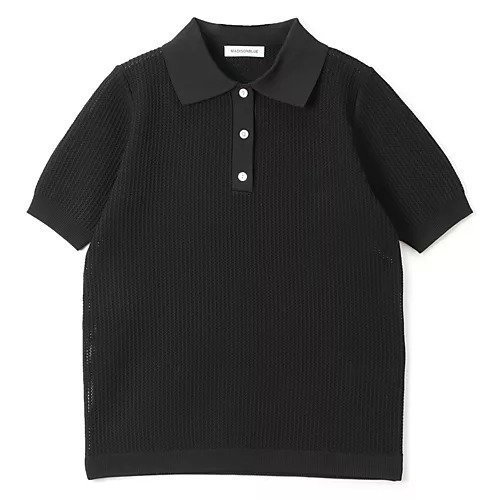 【マディソンブルー/MADISONBLUE】のPOLO KNIT MESH インテリア・キッズ・メンズ・レディースファッション・服の通販 founy(ファニー) 　ファッション　Fashion　レディースファッション　Fashion for Women　トップス・カットソー　Cut & Sew Tops　ニット　Knit Tops & Sweaters　メッシュ　Mesh, Net Fabric　ロング　Long, Long-Length　洗える　Machine Washable　軽量　Lightweight, Ultra Light　BLACK|ID: prp329100004960802 ipo3291000000037220318