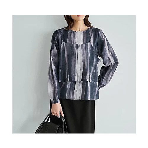 【スタイルデリ/STYLE DELI】の重ね着キャミセット水彩ストライプ柄ブラウス インテリア・キッズ・メンズ・レディースファッション・服の通販 founy(ファニー) 　ファッション　Fashion　レディースファッション　Fashion for Women　トップス・カットソー　Cut & Sew Tops　キャミソール&ノースリーブ　Camisoles & Sleeveless Tops　シャツ・ブラウス・オフィスカジュアル　Elegant Blouses & Button-Ups　イエロー　Yellow　春　Spring　秋　Autumn　カットソー　Cut and Sewn Top　カフス　Cuff Design　キャミ　Camisole, Cami Top　キャミソール　Camisole, Spaghetti Strap Top　グラデーション　Gradient, Ombre　シンプル　Simple, Minimal　スタイリッシュ　Stylish, Fashionable　ストライプ　Stripe, Striped Pattern　スリット　Slit, Slit Detail　セットアップ　Set-Up, Coordinated Outfit　タートル　Turtleneck, Turtle Collar　長袖　Long Sleeve, Full Sleeve　バランス　Balance, Style Balance　パープル　Purple, Violet　パール　Pearl, Pearl Accent　ビスチェ　Bustier, Corset Top　フォルム　Silhouette, Form　プリント　Print, Printed Pattern　ベーシック　Basic, Essential　ポケット　Pocket, Pocket Detail　ミックス　Mix, Mixed Style　モノトーン　Monotone, Black and White　ブラックミックス|ID: prp329100004960832 ipo3291000000037220466