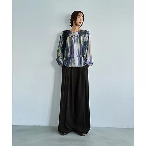 【スタイルデリ/STYLE DELI】の重ね着キャミセット水彩ストライプ柄ブラウス 人気、トレンドファッション・服の通販 founy(ファニー) 　ファッション　Fashion　レディースファッション　Fashion for Women　トップス・カットソー　Cut & Sew Tops　キャミソール&ノースリーブ　Camisoles & Sleeveless Tops　シャツ・ブラウス・オフィスカジュアル　Elegant Blouses & Button-Ups　イエロー　Yellow　春　Spring　秋　Autumn　カットソー　Cut and Sewn Top　カフス　Cuff Design　キャミ　Camisole, Cami Top　キャミソール　Camisole, Spaghetti Strap Top　グラデーション　Gradient, Ombre　シンプル　Simple, Minimal　スタイリッシュ　Stylish, Fashionable　ストライプ　Stripe, Striped Pattern　スリット　Slit, Slit Detail　セットアップ　Set-Up, Coordinated Outfit　タートル　Turtleneck, Turtle Collar　長袖　Long Sleeve, Full Sleeve　バランス　Balance, Style Balance　パープル　Purple, Violet　パール　Pearl, Pearl Accent　ビスチェ　Bustier, Corset Top　フォルム　Silhouette, Form　プリント　Print, Printed Pattern　ベーシック　Basic, Essential　ポケット　Pocket, Pocket Detail　ミックス　Mix, Mixed Style　モノトーン　Monotone, Black and White　other-2|ID: prp329100004960832 ipo3291000000037220468