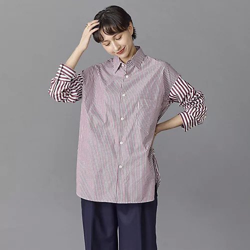 【マディソンブルー/MADISONBLUE】のJ BRADLEY NARROW SH MULTI インテリア・キッズ・メンズ・レディースファッション・服の通販 founy(ファニー) 　ファッション　Fashion　レディースファッション　Fashion for Women　インナー　Innerwear　ストライプ　Stripe, Striped Pattern　バランス　Balance, Style Balance　ブロード　Broadcloth, Fine Cotton　RED|ID: prp329100004960839 ipo3291000000037220496