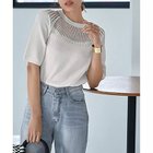 【スタイルデリ/STYLE DELI】のデコルテシアー5分袖シャリ感ニットトップス 人気、トレンドファッション・服の通販 founy(ファニー) ファッション Fashion レディースファッション Fashion for Women トップス・カットソー Cut & Sew Tops ニット Knit Tops & Sweaters イエロー Yellow インナー Innerwear サマー Summer, Summer Style サロペット Overalls, Salopette シアー Sheer, See-Through ジャケット Jacket, Outerwear ストライプ Stripe, Striped Pattern スマート Smart, Elegant スリット Slit, Slit Detail デコルテ Décolleté, Neckline 定番 Standard, Basic Item フィット Fit, Slim Fit ポケット Pocket, Pocket Detail 半袖 Short Sleeve, Half Sleeve 夏 Summer thumbnail ホワイト|ID: prp329100004960843 ipo3291000000037220515