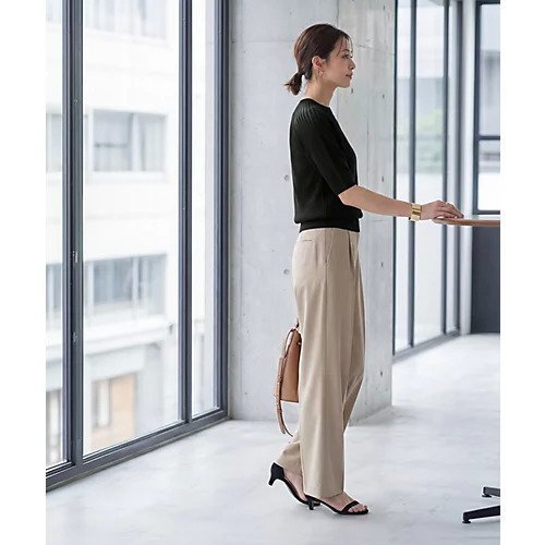 【スタイルデリ/STYLE DELI】のデコルテシアー5分袖シャリ感ニットトップス 人気、トレンドファッション・服の通販 founy(ファニー) 　ファッション　Fashion　レディースファッション　Fashion for Women　トップス・カットソー　Cut & Sew Tops　ニット　Knit Tops & Sweaters　イエロー　Yellow　インナー　Innerwear　サマー　Summer, Summer Style　サロペット　Overalls, Salopette　シアー　Sheer, See-Through　ジャケット　Jacket, Outerwear　ストライプ　Stripe, Striped Pattern　スマート　Smart, Elegant　スリット　Slit, Slit Detail　デコルテ　Décolleté, Neckline　定番　Standard, Basic Item　フィット　Fit, Slim Fit　ポケット　Pocket, Pocket Detail　半袖　Short Sleeve, Half Sleeve　夏　Summer　other-3|ID: prp329100004960843 ipo3291000000037220518