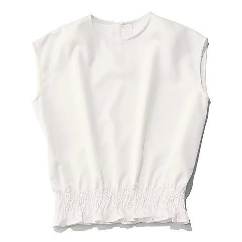 【エムセブンデイズ/M7days】の裾シャーリングブラウス インテリア・キッズ・メンズ・レディースファッション・服の通販 founy(ファニー) 　ファッション　Fashion　レディースファッション　Fashion for Women　トップス・カットソー　Cut & Sew Tops　シャツ・ブラウス・オフィスカジュアル　Elegant Blouses & Button-Ups　なめらか　Smooth, Silky Texture　エレガント 上品　Elegant　シャーリング　Shirring, Ruched　シンプル　Simple, Minimal　ノースリーブ　Sleeveless, No-Sleeve　パーティ　Party, Party Style　フォルム　Silhouette, Form　ボトム　Bottoms, Lower Wear　洗える　Machine Washable　ホワイト|ID: prp329100004960845 ipo3291000000037220523