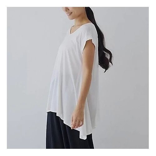 【ドレスハーセルフ/DRESS HERSELF】のカットソー/シルクモダール フレア【セットアップ可】 人気、トレンドファッション・服の通販 founy(ファニー) 　ファッション　Fashion　レディースファッション　Fashion for Women　トップス・カットソー　Cut & Sew Tops　カットソー・ベーシックTシャツ　Cut-and-Sewn Tops / Stretch Tees & Basics　カットソー　Cut and Sewn Top　セットアップ　Set-Up, Coordinated Outfit　ドレープ　Drape, Draping Fabric　フレア　Flare, Flared　リュクス　Luxury, Elegant, High-End, Chic　夏　Summer　other-3|ID: prp329100004960872 ipo3291000000037220649