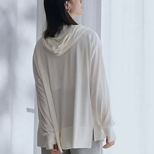 【ドレスハーセルフ/DRESS HERSELF】のカットソー/シルクモダール パーカー【セットアップ可】 人気、トレンドファッション・服の通販 founy(ファニー) 　ファッション　Fashion　レディースファッション　Fashion for Women　トップス・カットソー　Cut & Sew Tops　レディースパーカー・カジュアルフーディー　Casual Hoodies & Sweatshirts　カットソー・ベーシックTシャツ　Cut-and-Sewn Tops / Stretch Tees & Basics　カットソー　Cut and Sewn Top　ショール　Shawl, Wrap　セットアップ　Set-Up, Coordinated Outfit　パーカー　Hoodie, Parka　夏　Summer　旅行　Travel　春　Spring　S/S・春夏　SS, Spring/Summer, Warm Season　other-3|ID: prp329100004960874 ipo3291000000037220659