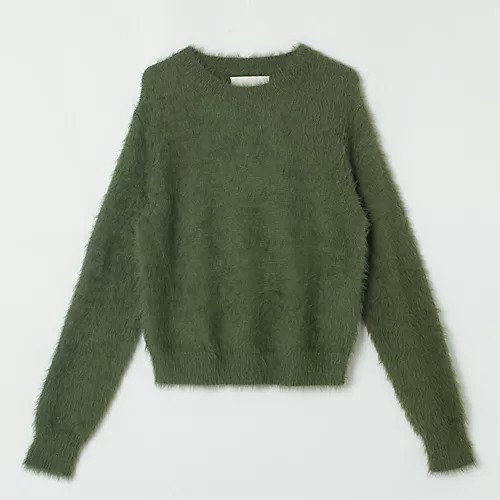 【サヤカ デイヴィス/SAYAKA DAVIS】のShaggy Pullover インテリア・キッズ・メンズ・レディースファッション・服の通販 founy(ファニー) 　ファッション　Fashion　レディースファッション　Fashion for Women　トップス・カットソー　Cut & Sew Tops　カジュアルプルオーバー・ニットトップス　Pullovers & Knit Tops / Casual Pullovers　サテン　Satin, Glossy Fabric　シンプル　Simple, Minimal　セーター　Sweater, Knitwear　ダウン　Down, Puffer　デニム　Denim, Jeans Material　Moss Green|ID: prp329100004960880 ipo3291000000037220693