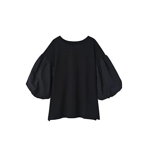 【スタイルデリ/STYLE DELI】の【BLK001】袖ボリュームカットソー インテリア・キッズ・メンズ・レディースファッション・服の通販 founy(ファニー) 　ファッション　Fashion　レディースファッション　Fashion for Women　トップス・カットソー　Cut & Sew Tops　カットソー・ベーシックTシャツ　Cut-and-Sewn Tops / Stretch Tees & Basics　シンプル　Simple, Minimal　定番　Standard, Basic Item　バルーン　Balloon, Balloon Silhouette　ベーシック　Basic, Essential　ボックス　Boxy, Box Shape　おすすめ　Recommended / Our Picks　ビジネス 仕事 通勤　Business / Work / Commuting　ブラック|ID: prp329100004960893 ipo3291000000037220760
