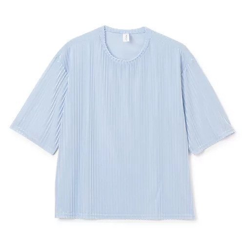 【シモーネ ワイルド/SIMONE WILD】のRIB OVERSZED TEE インテリア・キッズ・メンズ・レディースファッション・服の通販 founy(ファニー) 　ファッション　Fashion　レディースファッション　Fashion for Women　2025年　2025　2025-2026秋冬・A/W　Autumn/Winter 2025–26 AW25–26　フリル　Frill, Ruffle　ベルベット　Velvet, Velvety　ラグジュアリー　Luxury, Elegant　エレガント 上品　Elegant　今季　This Season, Current Season　洗える　Machine Washable　Sky|ID: prp329100004960915 ipo3291000000037220865