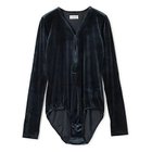 【チカ キサダ/CHIKA KISADA】のベロアボディスーツ 人気、トレンドファッション・服の通販 founy(ファニー) ファッション Fashion レディースファッション Fashion for Women トップス・カットソー Cut & Sew Tops ベロアトップス Velour Tops / Velvet-Look Items 2025年 2025 2025-2026秋冬・A/W Autumn/Winter 2025–26 AW25–26 スーツ Suit, Formalwear フィット Fit, Slim Fit ベロア Velour, Soft Velvet ヴィンテージ Vintage Style thumbnail Navy|ID: prp329100004960933 ipo3291000000037220968