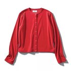 【トゥエルブクローゼット/12closet】の【洗える】ベロアスナップカーディガン レッド|ID: prp329100004960935 ipo3291000000037220980