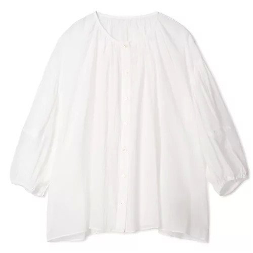 【プレインピープル/PLAIN PEOPLE】のボイルギャザーブラウス インテリア・キッズ・メンズ・レディースファッション・服の通販 founy(ファニー) 　ファッション　Fashion　レディースファッション　Fashion for Women　トップス・カットソー　Cut & Sew Tops　シャツ・ブラウス・オフィスカジュアル　Elegant Blouses & Button-Ups　ギャザー　Gathered, Ruffled　洗える　Machine Washable　ホワイト|ID: prp329100004960978 ipo3291000000037221175