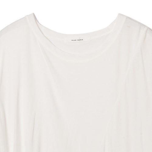 【プレインピープル/PLAIN PEOPLE】の強撚ハイゲージ天竺イレギュラーヘムプルオーバー 人気、トレンドファッション・服の通販 founy(ファニー) 　ファッション　Fashion　レディースファッション　Fashion for Women　トップス・カットソー　Cut & Sew Tops　カジュアルプルオーバー・ニットトップス　Pullovers & Knit Tops / Casual Pullovers　ドレープ　Drape, Draping Fabric　ブラウジング　Blouson Silhouette, Cinched Waist　ボトム　Bottoms, Lower Wear　洗える　Machine Washable　other-3|ID: prp329100004960984 ipo3291000000037221209