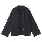 【イーバイエクラ/E by eclat】のバンドカラーキーネックシャツ 人気、トレンドファッション・服の通販 founy(ファニー) ファッション Fashion レディースファッション Fashion for Women トップス・カットソー Cut & Sew Tops シャツ・ブラウス・オフィスカジュアル Elegant Blouses & Button-Ups なめらか Smooth, Silky Texture タイプライター Typewriter Fabric, Crisp Cotton フォルム Silhouette, Form 洗える Machine Washable thumbnail ブラック|ID: prp329100004960989 ipo3291000000037221231