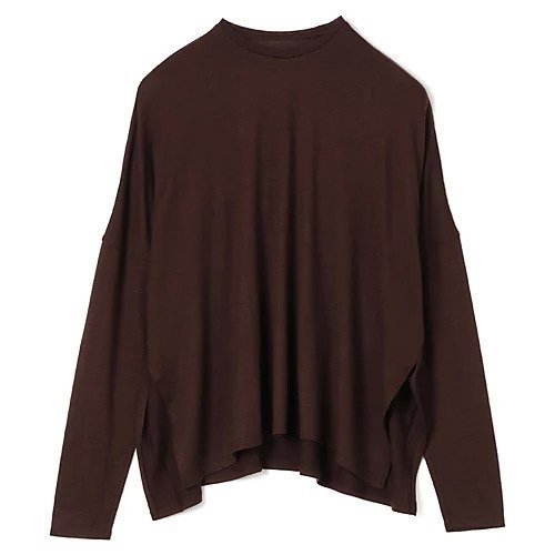 【スローン/SLOANE】のウール天竺 ワイドシルエット長袖Tシャツ インテリア・キッズ・メンズ・レディースファッション・服の通販 founy(ファニー) 　ファッション　Fashion　レディースファッション　Fashion for Women　トップス・カットソー　Cut & Sew Tops　シャツ・ブラウス・オフィスカジュアル　Elegant Blouses & Button-Ups　ロングTシャツ・Tシャツ　Longline T-Shirts & Tees　カットソー　Cut and Sewn Top　ストレッチ　Stretch, Stretchy Fabric　リラックス　Relax, Relaxed Fit　ワイド　Wide, Wide Fit　エレガント 上品　Elegant　洗える　Machine Washable　長袖　Long Sleeve, Full Sleeve　ブラウン|ID: prp329100004961007 ipo3291000000037221327