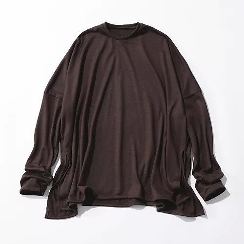 【スローン/SLOANE】のウール天竺 ワイドシルエット長袖Tシャツ 人気、トレンドファッション・服の通販 founy(ファニー) 　ファッション　Fashion　レディースファッション　Fashion for Women　トップス・カットソー　Cut & Sew Tops　シャツ・ブラウス・オフィスカジュアル　Elegant Blouses & Button-Ups　ロングTシャツ・Tシャツ　Longline T-Shirts & Tees　カットソー　Cut and Sewn Top　ストレッチ　Stretch, Stretchy Fabric　リラックス　Relax, Relaxed Fit　ワイド　Wide, Wide Fit　エレガント 上品　Elegant　洗える　Machine Washable　長袖　Long Sleeve, Full Sleeve　other-2|ID: prp329100004961007 ipo3291000000037221328