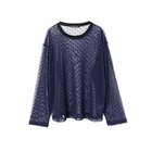 【ミズイロ インド/mizuiro ind】のメッシュドットクルーネックプルオーバー 人気、トレンドファッション・服の通販 founy(ファニー) ファッション Fashion レディースファッション Fashion for Women トップス・カットソー Cut & Sew Tops カジュアルプルオーバー・ニットトップス Pullovers & Knit Tops / Casual Pullovers チュール Tulip, Tulip Motif ドット Polka Dot, Dot Pattern 人気 Popular, Best Seller thumbnail ネイビー|ID: prp329100004961027 ipo3291000000037221427