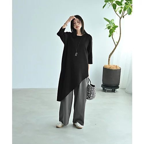 【スタイルデリ/STYLE DELI】の【Kana Oyama BLK001】アシメトップス 人気、トレンドファッション・服の通販 founy(ファニー) 　ファッション　Fashion　レディースファッション　Fashion for Women　トップス・カットソー　Cut & Sew Tops　アシンメトリー　Asymmetrical Style　コラボ　Collaboration, Collab　ショルダー　Shoulder, Shoulder Strap　シンプル　Simple, Minimal　スリット　Slit, Slit Detail　ドロップ　Drop Shoulder, Dropped Style　定番　Standard, Basic Item　バランス　Balance, Style Balance　フィット　Fit, Slim Fit　楽ちん　Easy Fit, Comfortable　おすすめ　Recommended / Our Picks　夏　Summer　旅行　Travel　エレガント 上品　Elegant　ビジネス 仕事 通勤　Business / Work / Commuting　other-2|ID: prp329100004961040 ipo3291000000037221490