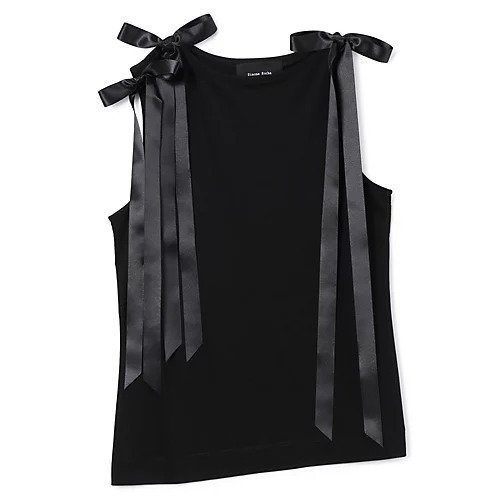 【シモーン ロシャ/SIMONE ROCHA】のBOW RIBBON TAIL TANK 大人の最旬トレンドファッション＆コーディネート founy(ファウニー) 　ファッション　Fashion　レディースファッション　Fashion for Women　2025年　2025　2025-2026秋冬・A/W　Autumn/Winter 2025–26 AW25–26　アシンメトリー　Asymmetrical Style　サテン　Satin, Glossy Fabric　タンク　Tank Top, Sleeveless Top　ボックス　Boxy, Box Shape　マニッシュ　Mannish, Boyish　ラウンド　Round, Round Neck　リボン　Ribbon, Bow　洗える　Machine Washable　 other-1|ID: prp329100004961090 ipo3291000000037221769