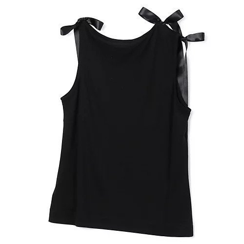 【シモーン ロシャ/SIMONE ROCHA】のBOW RIBBON TAIL TANK 大人の最旬トレンドファッション＆コーディネート founy(ファウニー) 　ファッション　Fashion　レディースファッション　Fashion for Women　2025年　2025　2025-2026秋冬・A/W　Autumn/Winter 2025–26 AW25–26　アシンメトリー　Asymmetrical Style　サテン　Satin, Glossy Fabric　タンク　Tank Top, Sleeveless Top　ボックス　Boxy, Box Shape　マニッシュ　Mannish, Boyish　ラウンド　Round, Round Neck　リボン　Ribbon, Bow　洗える　Machine Washable　other-2|ID: prp329100004961090 ipo3291000000037221771