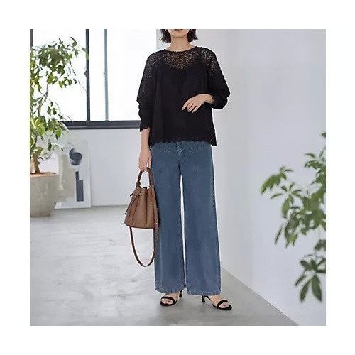 【スタイルデリ/STYLE DELI】の上部がレースのギャザーブラウス 人気、トレンドファッション・服の通販 founy(ファニー) 　ファッション　Fashion　レディースファッション　Fashion for Women　トップス・カットソー　Cut & Sew Tops　シャツ・ブラウス・オフィスカジュアル　Elegant Blouses & Button-Ups　イエロー　Yellow　インナー　Innerwear　キャミソール　Camisole, Spaghetti Strap Top　ギャザー　Gathered, Ruffled　サロペット　Overalls, Salopette　スカラップ　Scallop, Scalloped Edge　ストレート　Straight, Straight Cut　スリット　Slit, Slit Detail　タンク　Tank Top, Sleeveless Top　デコルテ　Décolleté, Neckline　定番　Standard, Basic Item　長袖　Long Sleeve, Full Sleeve　防寒　Cold Protection, Winter-Ready　ラウンド　Round, Round Neck　レース　Lace, Lace Fabric　夏　Summer　other-2|ID: prp329100004961186 ipo3291000000037222224