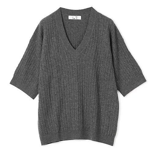 【イーヨ/y YO】のCable half sleeve knit インテリア・キッズ・メンズ・レディースファッション・服の通販 founy(ファニー) 　ファッション　Fashion　レディースファッション　Fashion for Women　トップス・カットソー　Cut & Sew Tops　ニット　Knit Tops & Sweaters　2025年　2025　2025-2026秋冬・A/W　Autumn/Winter 2025–26 AW25–26　バランス　Balance, Style Balance　ワイド　Wide, Wide Fit　今季　This Season, Current Season　grey|ID: prp329100004961189 ipo3291000000037222243