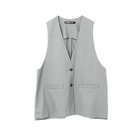 【ミズイロ インド/mizuiro ind】のディープVネックワイドベスト 人気、トレンドファッション・服の通販 founy(ファニー) ファッション Fashion レディースファッション Fashion for Women アウター Coat / Outerwear Collection トップス・カットソー Cut & Sew Tops ベスト&ジレ / 重ね着スタイル Vests & Gilets Vネックトップス V-Neck Tops / V-Cut Neckline Shirts ストレッチ Stretch, Stretchy Fabric スリット Slit, Slit Detail ワイド Wide, Wide Fit 今季 This Season, Current Season 再入荷 Restock / Back in Stock 秋 Autumn thumbnail ライトグレー|ID: prp329100004961191 ipo3291000000037222251