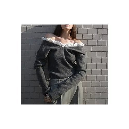 【クラネ/CLANE】の2WAY FRILL V NECK KNIT TOPS 人気、トレンドファッション・服の通販 founy(ファニー) 　ファッション　Fashion　レディースファッション　Fashion for Women　トップス・カットソー　Cut & Sew Tops　ニット　Knit Tops & Sweaters　バランス　Balance, Style Balance　フリル　Frill, Ruffle　other-2|ID: prp329100004961202 ipo3291000000037222315