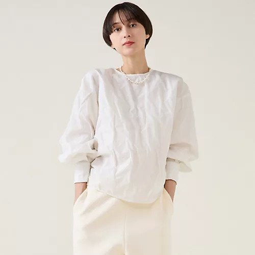 【マルティニーク/martinique】のジャガード2wayプルオーバー(セットアップ可) インテリア・キッズ・メンズ・レディースファッション・服の通販 founy(ファニー) 　ファッション　Fashion　レディースファッション　Fashion for Women　トップス・カットソー　Cut & Sew Tops　カジュアルプルオーバー・ニットトップス　Pullovers & Knit Tops / Casual Pullovers　おすすめ　Recommended / Our Picks　クラシカル　Classical, Vintage-Inspired　シャーリング　Shirring, Ruched　シンプル　Simple, Minimal　ジャカード／ジャガード　Jacquard, Woven Pattern　セットアップ　Set-Up, Coordinated Outfit　フロント　Front, Front Design　ペンシル　Pencil, Pencil Skirt　エレガント 上品　Elegant　ホワイト|ID: prp329100004961219 ipo3291000000037222387