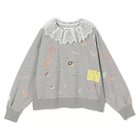 【ミュベール/MUVEIL】のレース襟付き落書きプリントスウェットプルオーバー gray|ID: prp329100004961229 ipo3291000000037248580