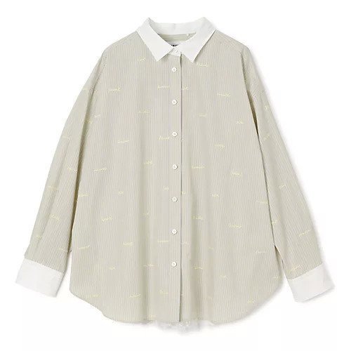 【ミュベール/MUVEIL】のレター刺繍シャツブラウス インテリア・キッズ・メンズ・レディースファッション・服の通販 founy(ファニー) 　ファッション　Fashion　レディースファッション　Fashion for Women　トップス・カットソー　Cut & Sew Tops　シャツ・ブラウス・オフィスカジュアル　Elegant Blouses & Button-Ups　カフス　Cuff Design　スタイリッシュ　Stylish, Fashionable　洗える　Machine Washable　yellow|ID: prp329100004961233 ipo3291000000037222446