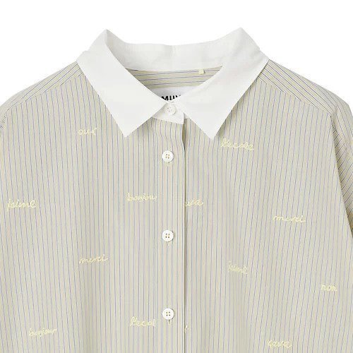 【ミュベール/MUVEIL】のレター刺繍シャツブラウス 人気、トレンドファッション・服の通販 founy(ファニー) 　ファッション　Fashion　レディースファッション　Fashion for Women　トップス・カットソー　Cut & Sew Tops　シャツ・ブラウス・オフィスカジュアル　Elegant Blouses & Button-Ups　カフス　Cuff Design　スタイリッシュ　Stylish, Fashionable　洗える　Machine Washable　other-3|ID: prp329100004961233 ipo3291000000037222448