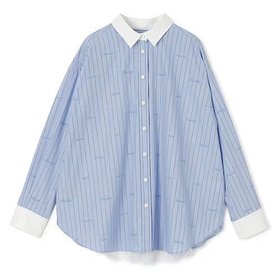 【ミュベール/MUVEIL】のレター刺繍シャツブラウス 大人の最旬トレンドファッション＆コーディネート founy(ファウニー) ファッション Fashion レディースファッション Fashion for Women トップス・カットソー Cut & Sew Tops シャツ・ブラウス・オフィスカジュアル Elegant Blouses & Button-Ups カフス Cuff Design スタイリッシュ Stylish, Fashionable 洗える Machine Washable |ID:prp329100004961233