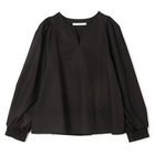 【プレインピープル/PLAIN PEOPLE】のコットンラチネ・タイプライターストライプギャザーブラウス ブラック|ID: prp329100004961239 ipo3291000000037248610