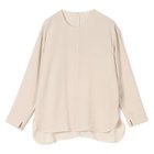 【プレインピープル/PLAIN PEOPLE】のバックサテンジョーゼットノーカラーブラウス ライトベージュ|ID: prp329100004961243 ipo3291000000037248624
